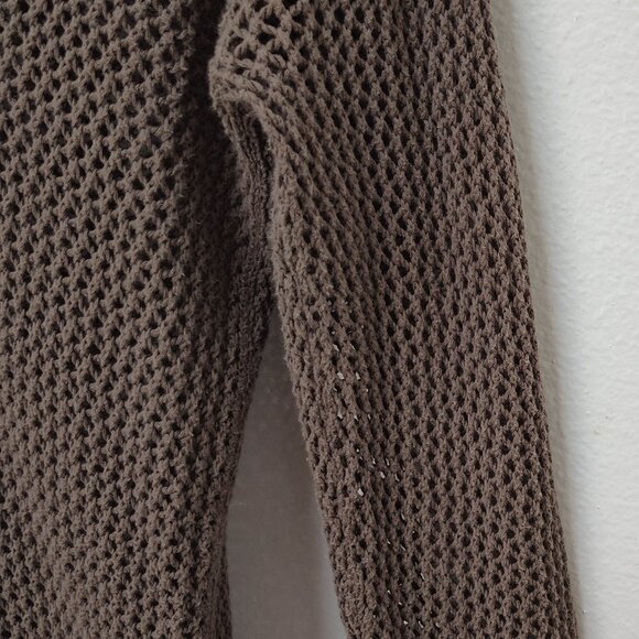 Ann Taylor Loft Open Stitch Hoodie • 100% Cotton • Sm • Taupe - Picture 4 of 16